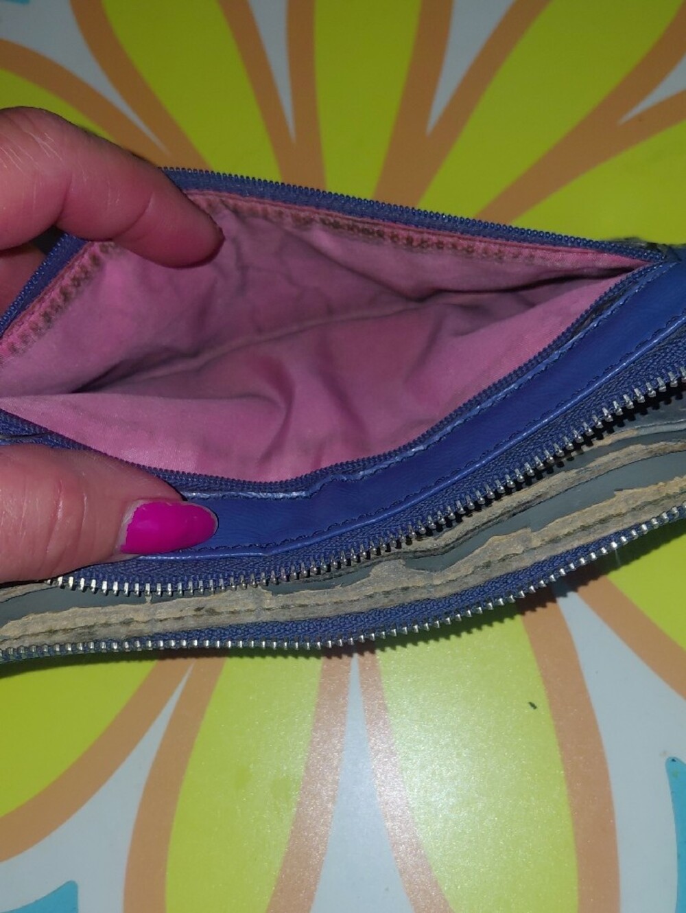 Coach Patent Leather Wristlet in Bright Blue - Picture 3 of 5